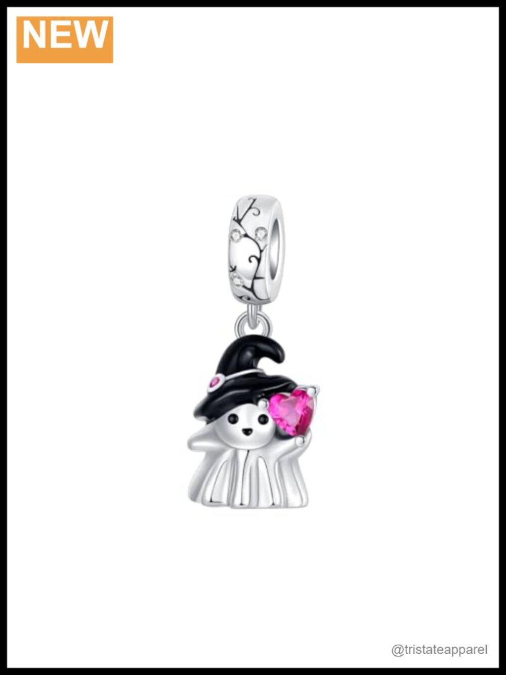 925 Sterling Silver Ghost Charm for Bracelets & Necklace